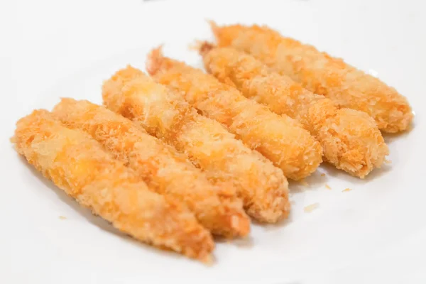 Tempura - camarão frito estilo japonês em fundo branco - Sel — Fotografia de Stock