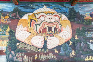 Bangkok, Tayland - 26 Eylül 2015: Güzel duvar boyama