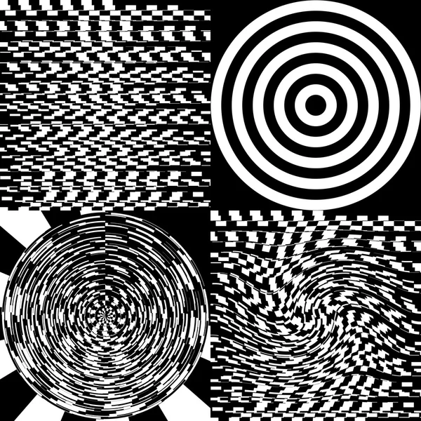Conjunto de diseño monocromo patrón de movimiento de fondo ilusión —  Fotos de Stock
