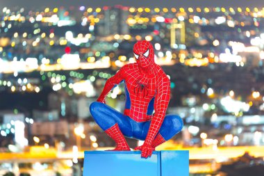 Bangkok, Thailan modern builiding ışıklarını ufuk bokeh