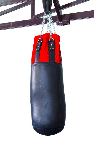 Black Punching bag for boxing or kick boxing sport, isolated on — Stock Photo, Image