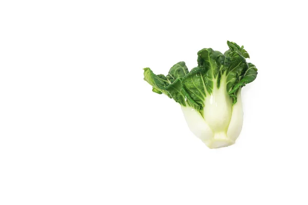 Frisches Grünes Gemüse Auf Weißem Hintergrund Bio Chinakohl — Stockfoto
