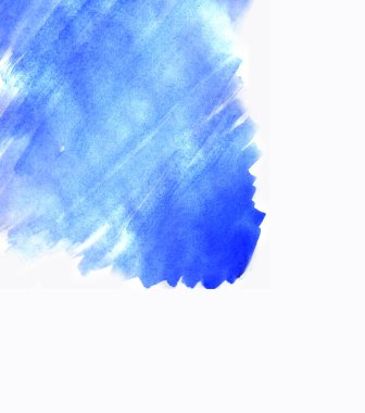 Bulanık suluboya mavi arka plan. El yapımı. Suluboya çizimi.