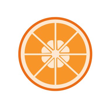 Kesik bir portakal izole bir arka planda sağlıklı bir doğal meyvedir. Vektör illüstrasyonu.