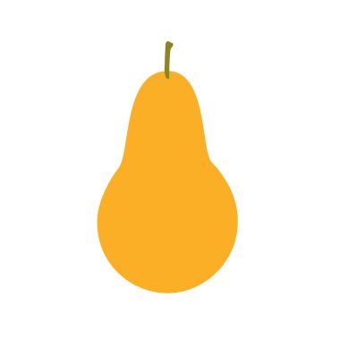 Sarı armut, izole bir zemin üzerinde sağlıklı bir doğal meyvedir. Vektör illüstrasyonu.