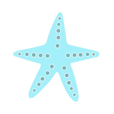 İzole bir arka planda güzel bir denizyıldızı. Denizdeki deniz yaşamı ve akean yaşamı. Vektör çizimi. Dekorasyon için deniz unsuru.