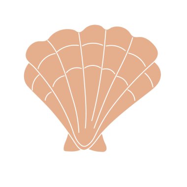 İzole edilmiş bir arka planda güzel kıvırcık deniz kabuğu. Malyusk lavaboda. Denizdeki deniz yaşamı ve akean yaşamı. Vektör çizimi. Dekorasyon için deniz unsuru.