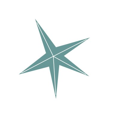 İzole bir arka planda güzel bir denizyıldızı. Denizdeki deniz yaşamı ve akean yaşamı. Vektör çizimi. Dekorasyon için deniz unsuru.