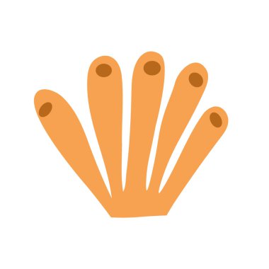 Deniz mercanları, izole bir arka planda yosunlar. Bir çeşit sualtı dünyası. Şirin düz vektör çizimi. Element veya bayrak.