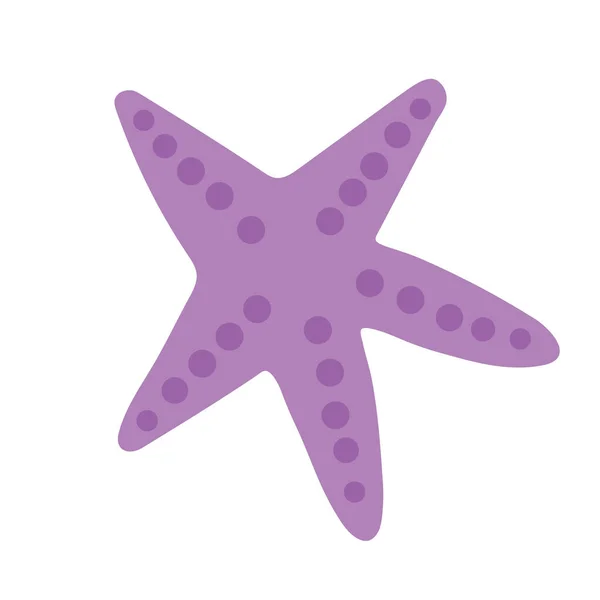Starfish Isolated Background Variety Popular Underwater World Cute Flat Vector — Stock Vector