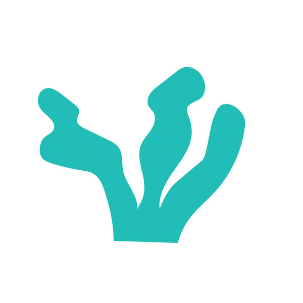 Морские кораллы, водоросли на изолированном фоне. Своего рода подводный мир. Симпатичная плоская векторная иллюстрация. Элемент или баннер.