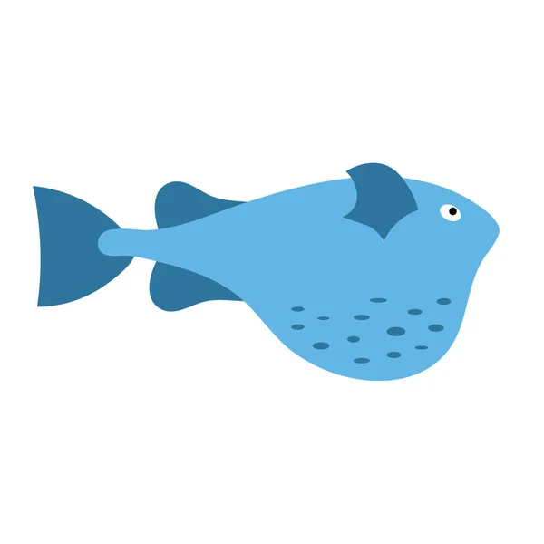 Pesce Mare Uno Sfondo Isolato Una Varietà Pesci Colorati Popolari — Vettoriale Stock