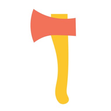 Tahta saplı balta ve izole bir arka plan. İnşaat ya da yenileme. Bir tasarım unsuru veya logo olarak inşaat araçları. Vektör illüstrasyonu.