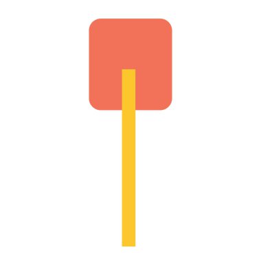 İzole edilmiş beyaz arka planda dikdörtgen bir kürek. İnşaat ya da yenileme. Bir tasarım unsuru veya logo olarak inşaat araçları. Vektör illüstrasyonu.