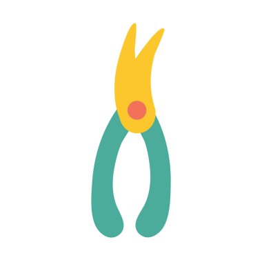 İzole edilmiş beyaz arka planda bir budama. İnşaat ya da yenileme. Tasarım ögesi ya da logo olarak kullanılacak malzemeler oluşturuluyor. Vektör illüstrasyonu.