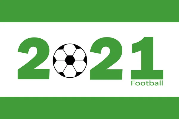 2021年足球锦标赛 足球比赛 明信片 贺词或设计平面矢量插图 — 图库矢量图片