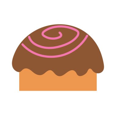 Delicious cupcake with chocolate filling on an isolated background. Tea time. Dessert. Design elements. Unhealthy food. Vector.