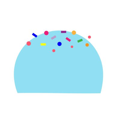 İzole bir arka planda mavi şeker kamışı. Tatlı. Çay zamanı. Tasarım elemanları. Sağlıksız yiyecekler. Düz Çizim.