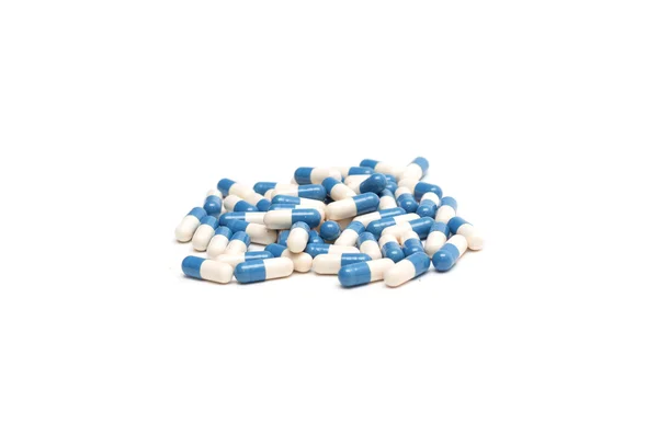 Blaue Tabletten in Kapseln. Medizin. Foto. — Stockfoto