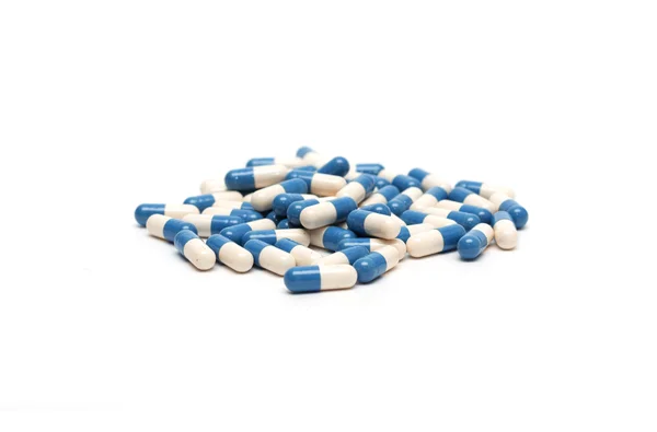 Blaue Tabletten in Kapseln. Medizin. Foto. — Stockfoto