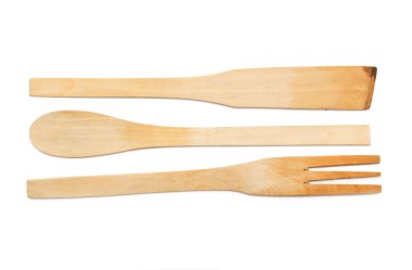 Ahşap pişirme araçları. Fotoğraf.