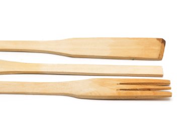 Ahşap pişirme araçları. Fotoğraf.