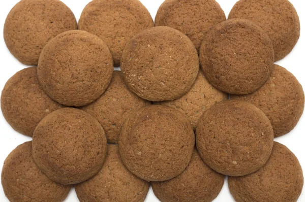 Kulaté ovesné sušenky. Pozadí. Foto. — Stock fotografie