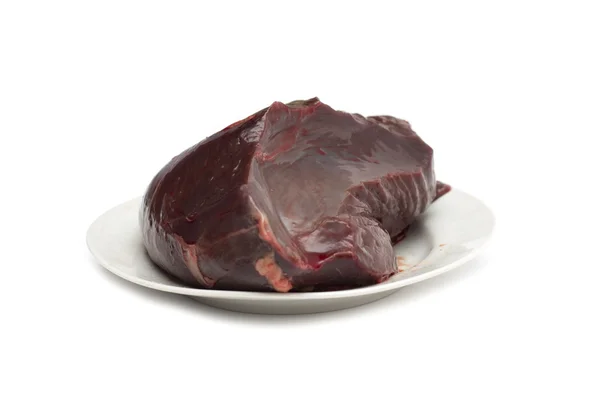 Ham sığır eti karaciğer. Fotoğraf.