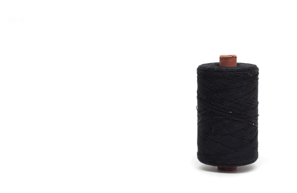 Spool of black thread. Photo. — Stock Photo, Image