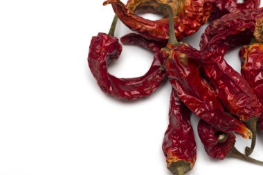 Kurutulmuş kırmızı biber. Fotoğraf.