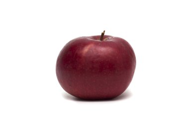 Beyaz zemin üzerine kırmızı elma. Fotoğraf.