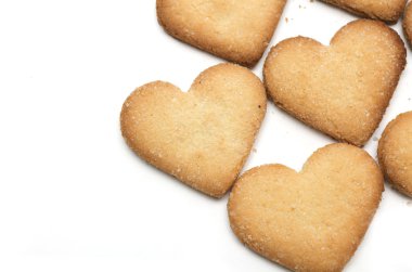 Kalp şeklinde kurabiye kurabiye. Fotoğraf.