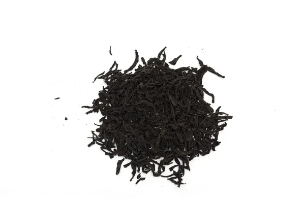 Teebeutel mit schwarzem Blatt. Foto. — Stockfoto