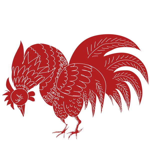 Ilustración vectorial dibujada a mano de gallo azul . — Archivo Imágenes Vectoriales