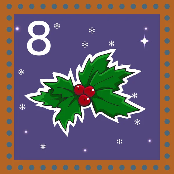 Vánoce Adventní Kalendář Pro Děti Vektorové Vánoční Ilustrace Vánoční Výzdobou — Stockový vektor