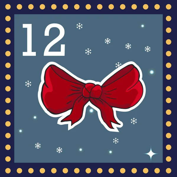 Christmas  advent calendar for kids. Vector Christmas illustration with christmas decorate.