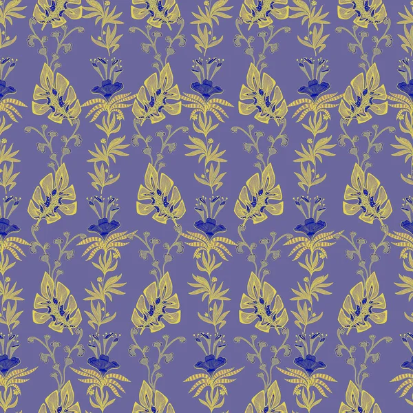 El yapımı canavar palmiyesi yapraklarıyla tropik, pürüzsüz bir desen.. 