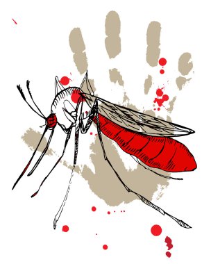 Zika virüs tehlike çizilen illüstrasyon el.