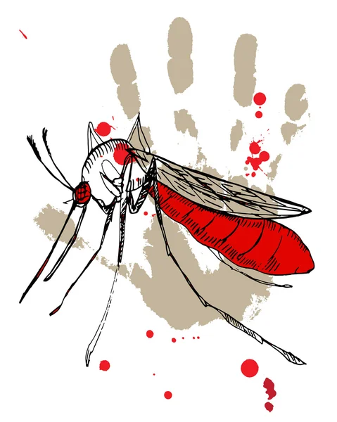 Hand drawn illustration of Zika virus danger. Vector Graphics