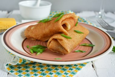 Hassas krep mantar ve peynir ile doldurulmuş