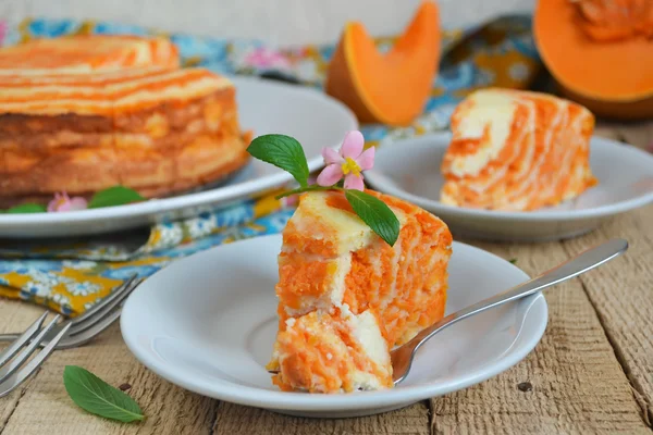 Kabak ve krem peynir ile vanilya puding