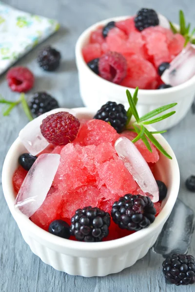Summer cold desert- frozen watermelon juice, fruit sorbet