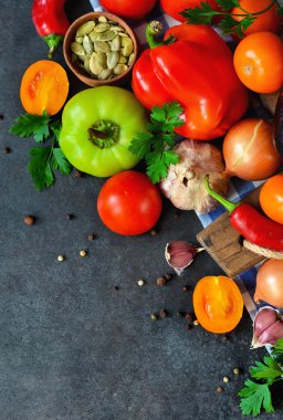 Çeşitli taze sebze Bahçe 