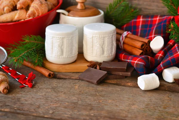 Christmas holidays concept. Ingredients for baking Christmas cak — Stock Photo, Image