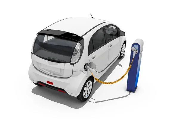 Renderowania Samochodów Elektrycznych Lub Pojazdów Stacji Ładowania Baterii Dla Zasięgu — Zdjęcie stockowe