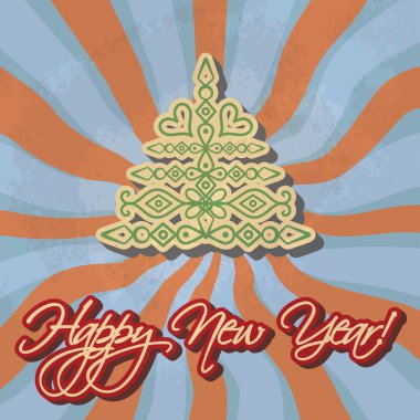 Mutlu yeni yıl psychedelic ağaç
