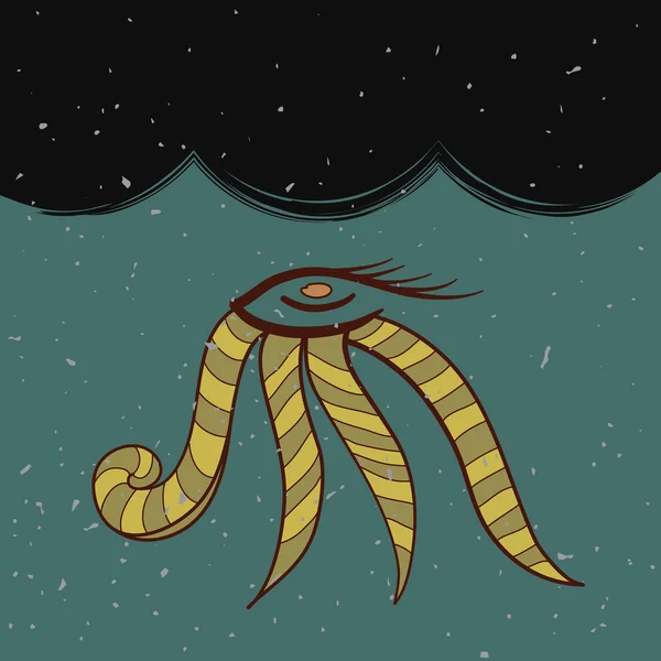 Eventyrlig psykedelisk blekksprut – stockvektor