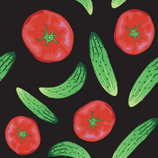 Tomaten und Gurken Hintergrund lizenzfreie Stockillustrationen
