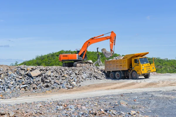 Limestone quarry and transportation — Stock Photo, Image