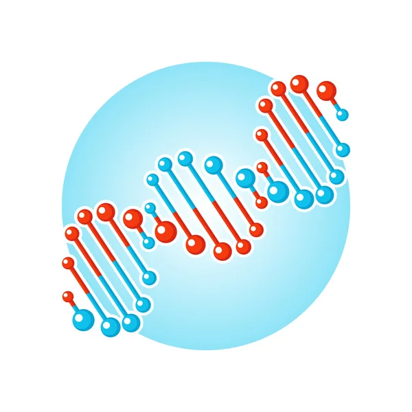 DNA double spiral symbol, deoxyribonucleic acid — Stock Vector